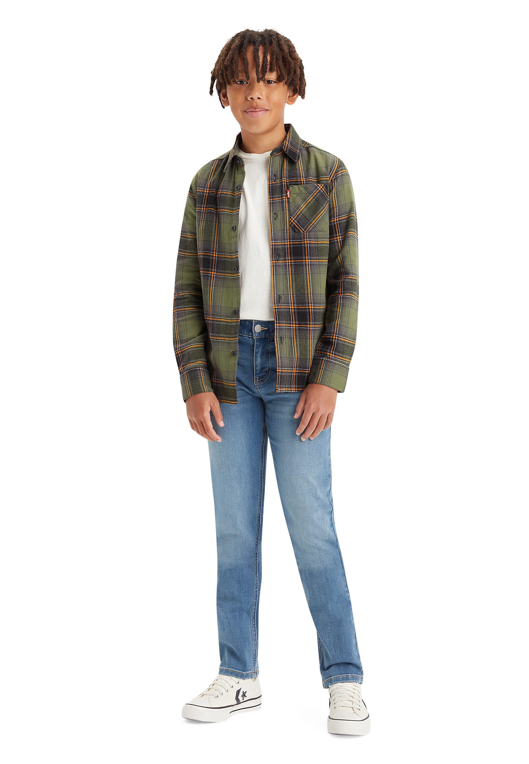 Levi's 502 Strong Performance Tapered Fit Lt Wash Big Boys' Blue Denim Jeans - BLUE